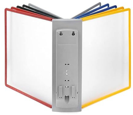 LPAGOLMIX Wandverkleidung, Wandverkleidung, mit 20 doppelseitigen Farbdisplaytaschen Desktop Flip-Dokumentenhalter for A5-Dokumente Ideal for die Aufbewahrung im Büro und Lager