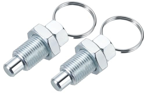 PATIKIL 2 Pcs Spring Plunger with Pull Ring, M16x1.5 Carbon Steel Pull Ring Indexing Plunger Retractable Spring Manual Plungers for Mould Cabinet Industrial Equipment