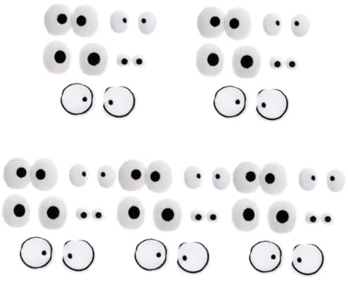 VICASKY 3 Sätze Zubehör Für Augapfelpuppen Karikatur Stoffpuppen Bastelauge Gehäkelte Augen Basteln Puppenaugen Augen Für Puppen Handwerkliche Sicherheitsaugen Bär Machen Weiß 5 Paare * 3