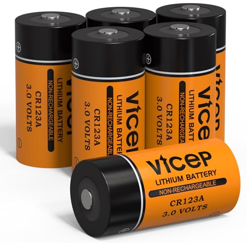 ViCep 6 Stück CR123A 3V Lithium Batterie CR123 Nicht Wiederaufladbar | 1700mAh hohe Kapazität 123 Batterien Ersatz für Rauchmelder, Fenstersensoren, Taschenlampen, Kameras oder anderen Geräten