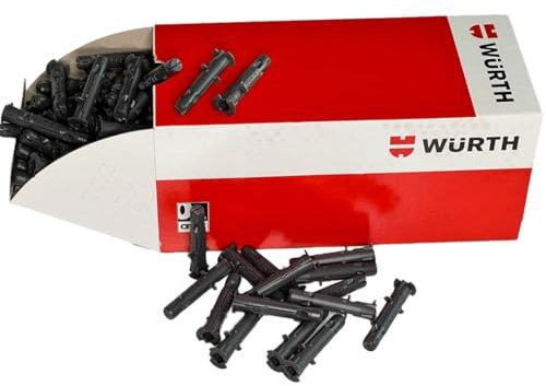 Würth 200x Dübel 8x46 Zebra Shark Pro Allzweckdübel Universaldübel Profidübel 590620846 | für Beton, Vollziegel, Kalksandvollstein, Hochlochziegel, Kalksandlochstein, Porenbeton, Gipskartonplatten