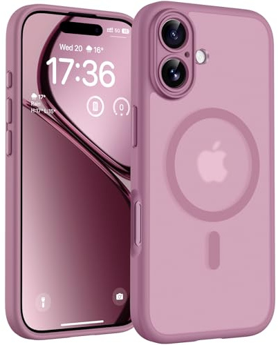 TOCOL Coque Magnétique pour iPhone 17 6,3 Pouces, Compatible avec MagSafe, Anneau Magnétique Intégré, Protection de l'objectif améliorée, Coque Mat Translucide Fine Antichoc, Lilas Violet