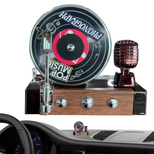 Hobngmuc Record Player Car Air Freshener | Rotating Car Air Freshener Long Lasting,360 Degree Rotation Fragrance Diffuser Cool Style for Automotive Interior Aromatherapy Men Women