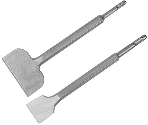 EMUKOEP Cincel Ancho para Quitar Azulejos, Raspador de Piso, Cincel Acodado para Quitar Azulejos con Vástago Redondo