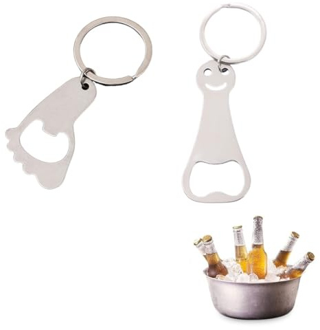 JYNXOR 2 Pcs Ouvreur de Bouteille de Bière, Mini Ouvre-Bouteille, Décapsuleur Porte-Clés, Tire Bouchon Cadeau Homme Femme, Multifonctionnel Ouvre Bouteille, pour Fête, Festivals, Rassemblements