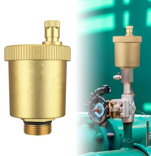 CashMuch Automatisches Entlüftungsventil für Warmwasserheizkörper, 1/2 Zoll, Messing, Max 150 PSI & 115.6 °C, hydraulische Steuerung, bidirektional