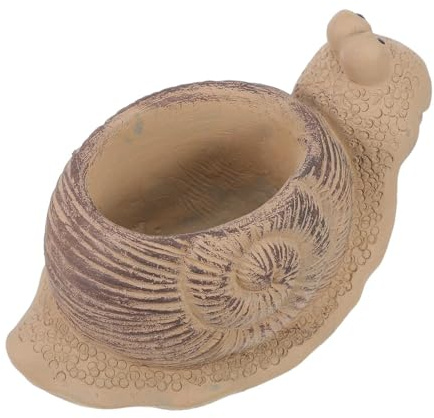 SEWACC Pot en Ciment pour Succulentes D’Escargot avec Trou de Drainage, Mini Pot Décoratif Compact pour Bureau ou Maison, Jardinière Originale pour Cactus et Plantes Grasses, Décoration