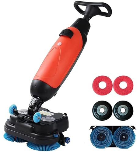 DHMYYXGS Lavasciuga Pavimenti Compatta Portatile Senza Fili,Multifunzione Lucidante E Pulente,Rotazione 360°,Design Ultracompatto per Piccoli Spazi E Ambienti Commerciali Red