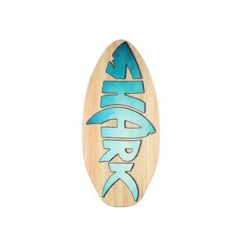 Hellery Tavola da Skimboard Decorativa Deck Pad Surf Legno Attrezzatura Sportiva , 41 Inch , Blue Fishbone