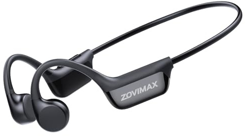 ZOVIMAX Casque Conduction Osseuse Bluetooth 6.0, IPX7 Écouteurs à Conduction Osseuse avec Micro, Écran LED, 12H Ecouteurs sans Fil Sport