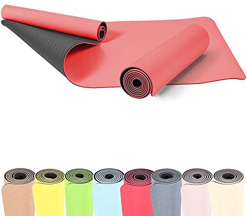 GORILLA SPORTS® yogamatta - 180 x 60 x 0,6 cm, halkfri och hudvänlig, tillverkad av TPE, val av färger - gymnastikmatta, sportmatta, träningsmatta, Pilatesmatta, träningsmatta, träningsmatta
