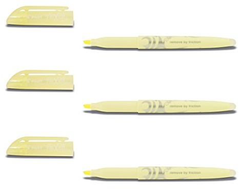 Pilot Frixion ljus pastell set med sex stycken, Textmarker, soft Pastell | gelb, 3