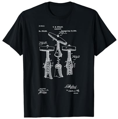 Brevet de Tire-Bouchon pour Les Amateurs de vin T-Shirt