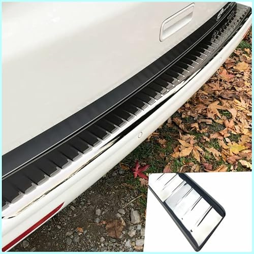 Passend für T5 Transporter/Caravelle/Multivan Heckstoßstangenschutz, Edelstahl, dunkles Chrom