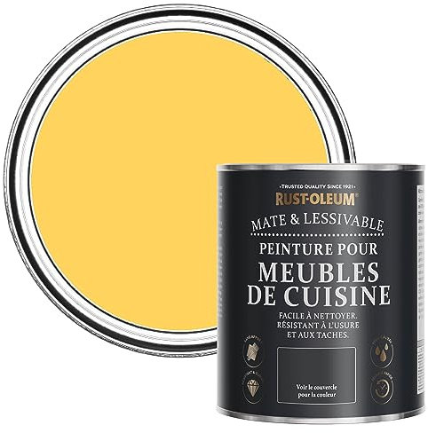 Rust-Oleum abwaschbare Küchenschrankfarbe in gelb mit Matt Finish - Zitronengelee 750ML