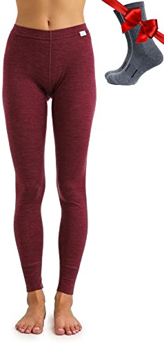 Merino.tech 100% Merino Unterhose Damen - Merino Leggings + Wollsocken | Atmungsaktive, Geruchshemmend Merino Unterwäsche Damen, Schnelltrocknend, Thermounterwäsche für Wandern, Ski, Outdoor