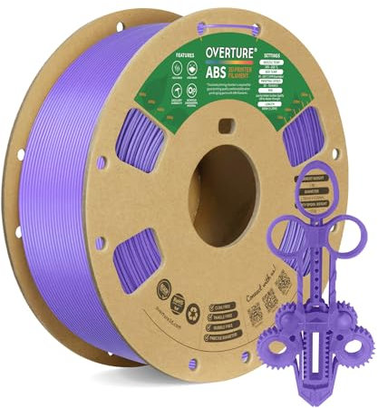 OVERTURE Filament ABS 1.75mm, 1kg Spule (2.2lbs), Maßgenauigkeit +/- 0.03 mm, für 3D-Drucker(Violett)