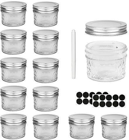 Hniuyun Glass Regular Mouth Mason Jars, Clear Glass Jars with Silver Metal Lids for Sealing (02)