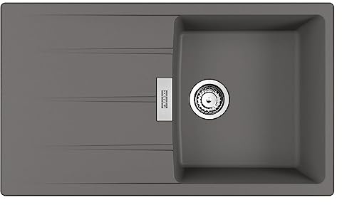 Franke Centro CNG 611-86 114.0682.459 - Fregadero de granito con accionamiento excéntrico, color gris piedra