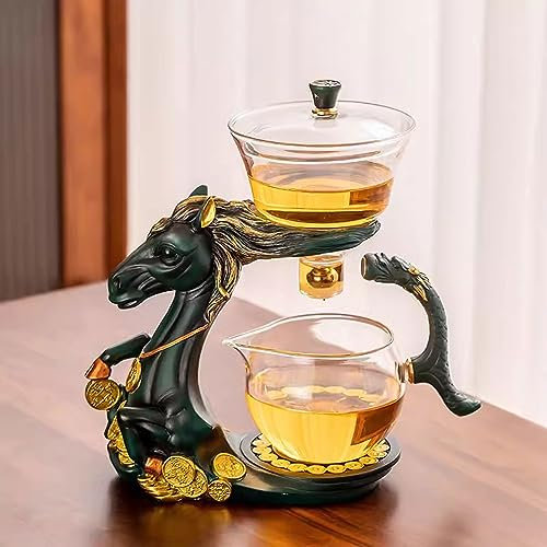 Hwsy Juego de té japonés Juego de té Juegos de té para Adultos Juego de té Completamente automático de Vidrio, artefacto para Hacer té Perezoso de Lujo Ligero para el hogar (Color: C, Tamaño :) (A)