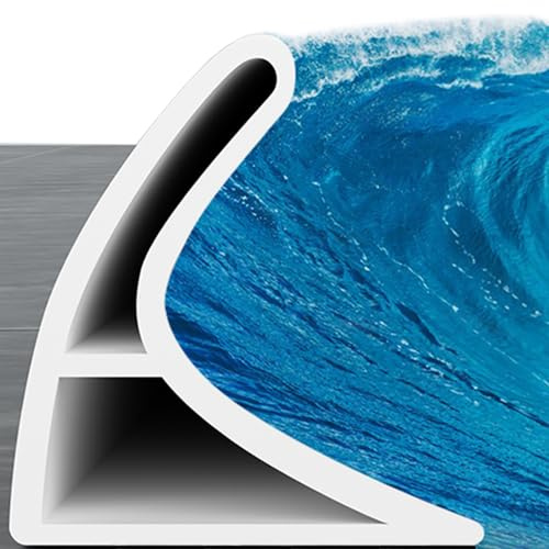 KRUI Collapsible Shower Threshold Water Dam, 55 In, Self Adhesive Shower Edge Water Barrier Stopper, Shower Water Blocker Retention System, Dry and Wet Separation for Bathroom Kitchen Countertop Sink