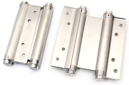Tür-Scharnier aus Edelstahl, für Cafés, Limousinen, selbstschließend, Doppelwirkung, 140 mm, Silber, 1 Paar