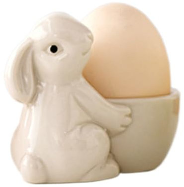 Geonoy Keramik Eierbecher, Porzellan Eierbecher für Weich oder Hart Gekochte Eierhalter, Osterhase Eierbecher, Lustige Eierbecher für Ostern Tischdekoration
