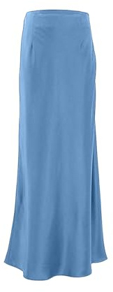 iSpchen, Gonna Elegante da Donna in Raso con Zip a Pieghe Stile Sirena per Gli spostamenti Primaverili 2024,Cielo Blu S