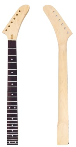 Banana Head Guitar Neck 24 Fret 25.5 Inch Maple Rosewood Fretboard Bolt On for Electric Guitar Parts Replacement,14 Fretboard Radius