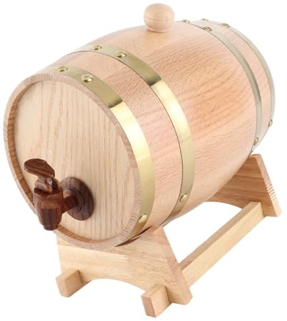 3L Oak Wine , 23.5x16 Cm Wine Wine Dispenser for Tequila Whiskey Bourbon
