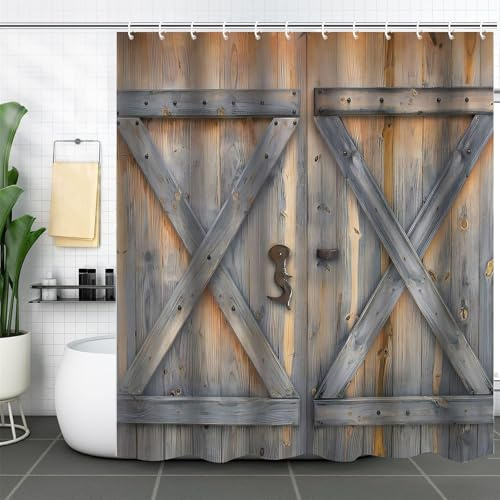 FAIRYGATE Vorhang Badezimmer Fenster Curtains Bad Vorhang Duschvorhang 180x180 cm Einfachheit Waschbar Duschvorhänge Polyester Textil Wasserdicht Badevorhang für Badewanne mit 12 Haken B8320