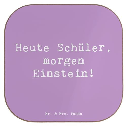 Mr. & Mrs. Panda Untersetzer für Gläser Spruch Schulanfang Inspiration - Geschenk, gläseruntersetzer, Coaster, Zuversicht, Einstein, Design, Glas, Vertrauem, Teeuntersetzer, Morgen, Trost, Schulbeginn