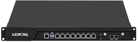 AIOPCWA 1U Firewall Appliance B150 Core i5 7500, 2 x 10Gb SFP+ LAN Firewall Hardware VPN Router PC, DDR4 OPNsense Hardware 19”Rackmount for Homelab Server with VGA, SIM, Barebone