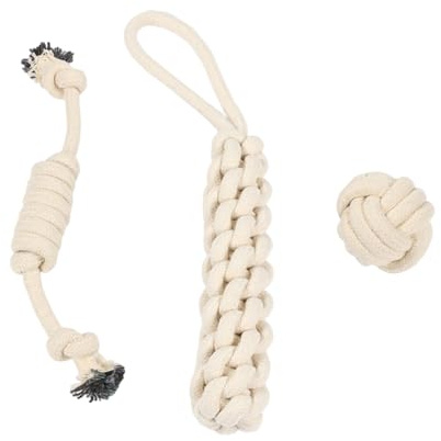 3 piezas de juguetes para perros indestructibles, cuerda de juguete para perros, juguetes para perros grandes, juguetes para cachorros con nudos Bal, juguete de cuerda para cachorros grandes y