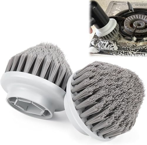 Pack of 2 Spin Power Scrubber Replacement Brushes for Synoshi Cleaning Device Accessories, Electric Joint Cleaner, Cleaning Device Accessories (2, Conical Brush Head)