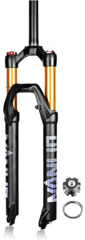 HSIRYAOHD Mountainbike Federgabel 26/27, 5/29 Zoll 1-1/8 Gerade/konisch zulaufende Air Gabeln QR 9mm Reise 120/140mm Scheibenbremsen Fahrrad Gabel Dämpfung Einstellung Manuell/Fernbedienung