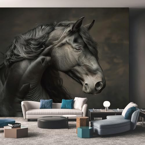 Tapete 3D Fototapete Pferd Bauernhof Tiere 200 x 140 cm Vliestapete Wandbild Fototapeten, Vlies Tapeten Wandtapete Schlafzimmer, Wohnzimmer, TV Hintergrund Wand Moderne Wanddeko