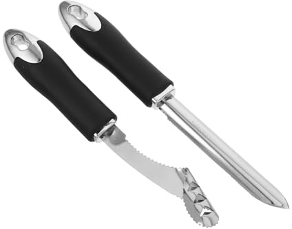 ULTECHNOVO Descorazonador de Pimientos y Frutas Diseño en Espiral de Acero Inoxidable, Herramienta de Cocina para Extraer Semillas, 2 Piezas para Preparación Rápida