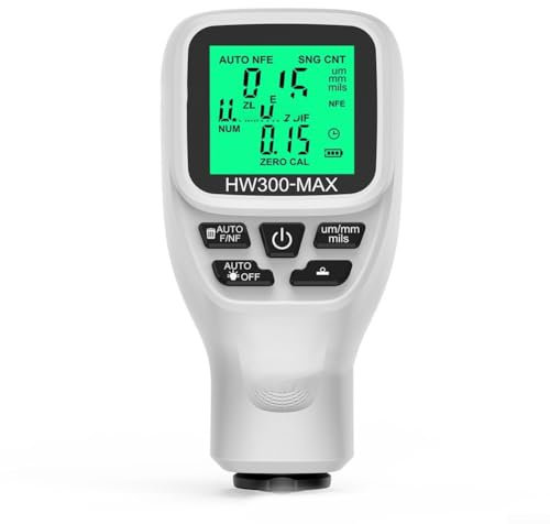 Jauge d'épaisseur de peinture numérique conviviale HW300MAX pour applications de traitement des matériaux (blanc)