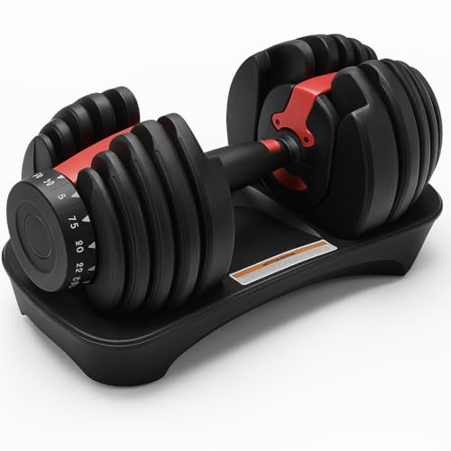 BURAKH Adjustable Dumbbells Set 24KG/40KG Weights - 15-in-1 Space-Saving Weights for Home Gym with Smart Dial System, Non-Slip Handle & Safety Lock – Full Body Strength Gym Equipment (24, Kilograms)