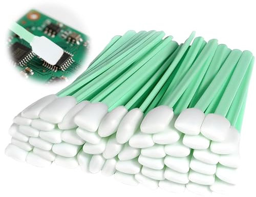 50 esponjas de limpieza largas estériles, bastoncillos de limpieza, bastoncillos de algodón de cabeza grande, bastoncillos de algodón para limpieza de espuma, bastoncillos de algodón rectangulares