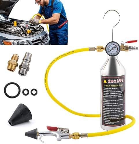 Kit de Rinçage pour Système du Climatiseur | Nettoyant pour Circuits De Climatisation,Aide Outil de Nettoyage pour Circuit AC avec Manomètre et Tuyau pour Véhicule