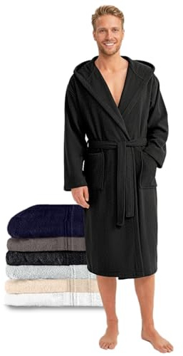 Twinzen - Bademantel Herren 100% Baumwolle Oeko-Tex