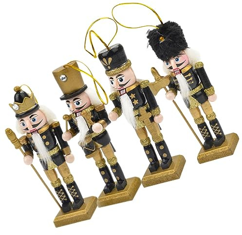 Homoyoyo 4 Pièces Casse-Noisette de Noël Bois à Suspendre Décorations de Noël à Suspendre Figurines de Casse-Noisette