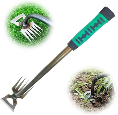 HOIDOKLY 2025 Nouvel Outil de désherbage, Outil de Désherbage Durable en Acier au Manganèse, Outil Manuel Multifonctionnel pour Désherber Les Cours et Les Jardins (5 Teeth)