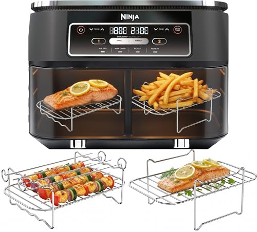 Ninja 7.6L AF200UK Air Fryer Racks | Made for 7.6L Ninja AF200 | Single Layer & Skewer Rack + 6 Skewers | 304 Stainless Steel, Dishwasher Safe | Ninja AF200UK Accessories | by iStock Ltd