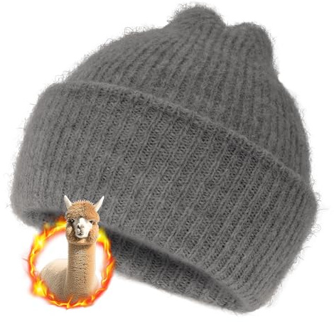Silk Dream Alpaka Mütze Wintermütze Herren&Damen Wollmütze Strickmütze Beanie Mütze Winter Geschenke für Frauen&Männer