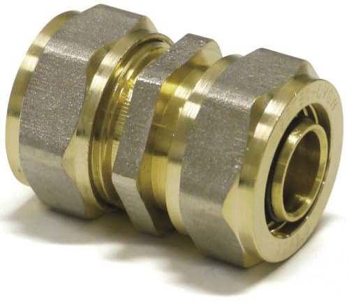 Pipetec Schraubfitting Kupplung 20 x 2mm - 20 x 2mm | für Mehrschichtverbundrohr und Aluminiumverbundrohr, DVGW Zertifiziert