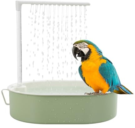 Vogeldusche,Automatisches Sprühbad Mit Fließendem Wasser - Mit Pumpe sowie fließendem Wasser als Badeplatz für Haustiervögel - Käfig für kleine und mittlere Conures, für Außenbereich, Innenbereich, Ba