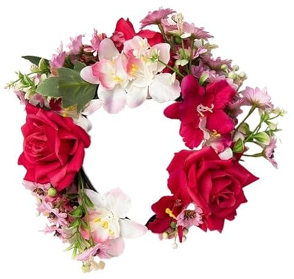 Hårband med konstgjord blomsterkrans Konstgjorda blommor Krona Rose Krans Kvinnor Brudhuvud Hoop Accessoarer(Color4)